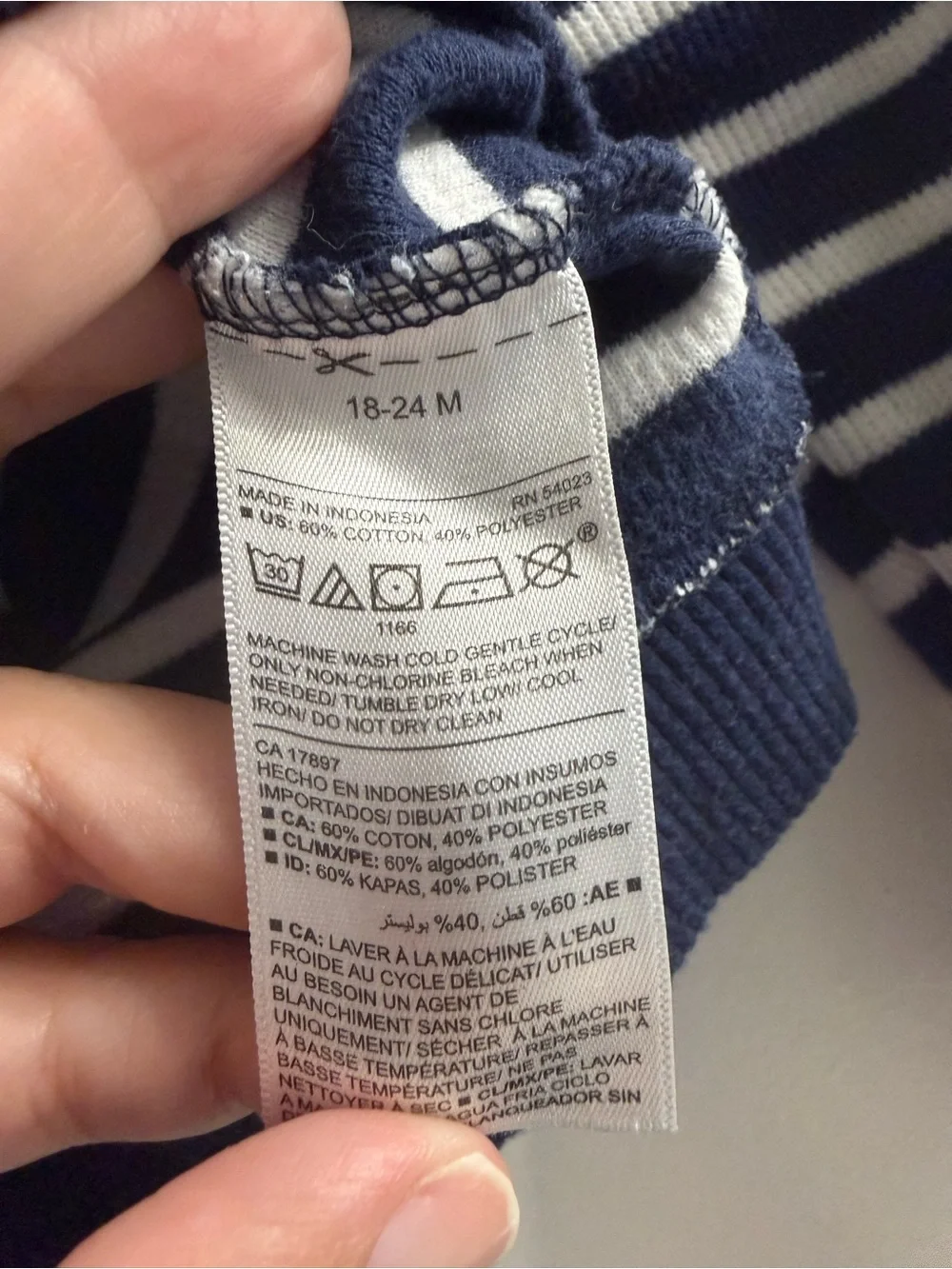 Old Navy Navy, White & Yellow Striped Knit Sweater